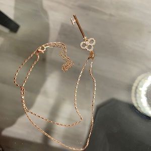 Rose gold color key necklace